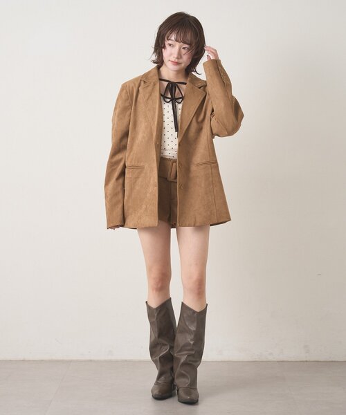 mline（エムライン）の「[mline]BIGスウェード ジャケット（テーラードジャケット・レディース・ブラウン/キャメル・FREE）」の17枚目の写真