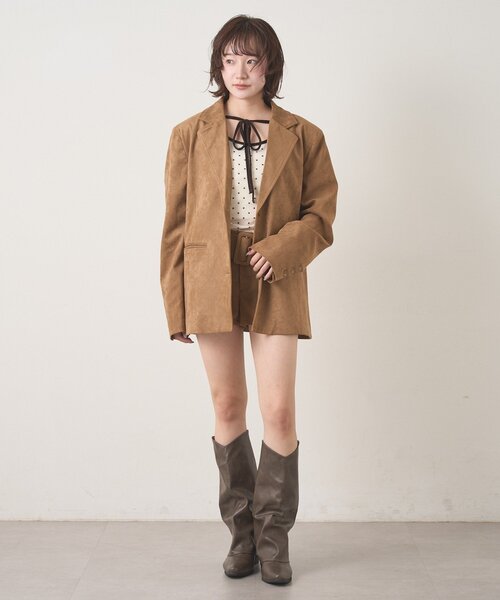 mline（エムライン）の「[mline]BIGスウェード ジャケット（テーラードジャケット・レディース・ブラウン/キャメル・FREE）」の18枚目の写真