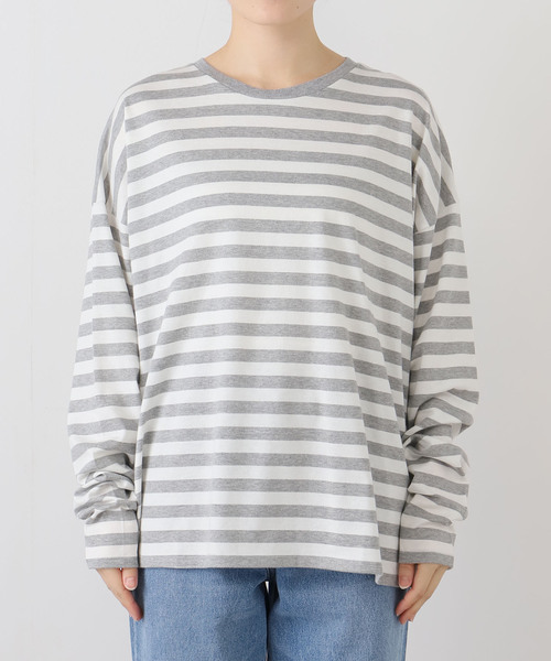 JOURNAL STANDARD LUXE（ジャーナルスタンダード　ラックス）の「テンジクボーダー CN-Big-プルオーバー（Tシャツ/カットソー・レディース・グレー/ブラック・FREE）」の18枚目の写真