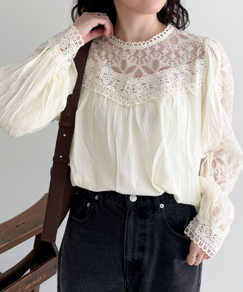 セール】【CHOKLATE PARIS/チョコレート パリ】レースブラウス（シャツ