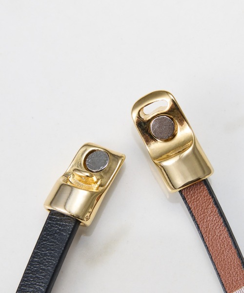 COLLAGE GALLARDAGALANTE(コラージュガリャルダガランテ)の「ダブルラップレザーブレスレット(ブレスレット・レディース・ブラック/キャメル・FREE)」の10枚目の写真