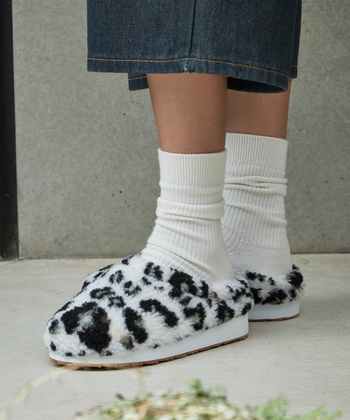 THE NORTH FACE（ザノースフェイス）の「日本未発売 THE NORTH FACE/ザ・ノースフェイス MULE FLEECE ふわふわボアフリース ミュール（スリッポン・レディース・ブラウン/オリーブ/レオパード・23/24）」の10枚目の写真