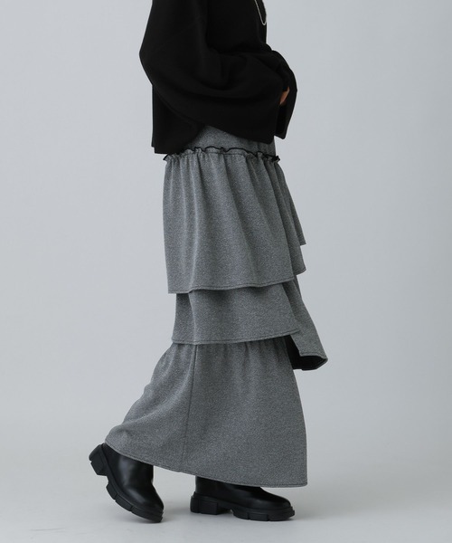 LEPSIM（レプシィム）の「ラメティアードスカート　600233（スカート・レディース・グレー/ブラック・FREE）」の11枚目の写真