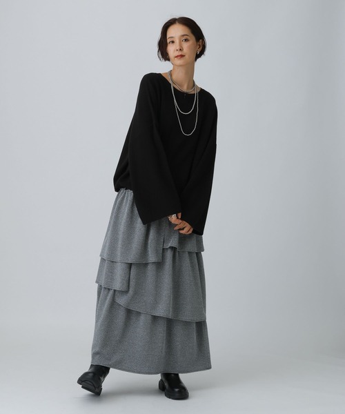 LEPSIM（レプシィム）の「ラメティアードスカート　600233（スカート・レディース・グレー/ブラック・FREE）」の13枚目の写真