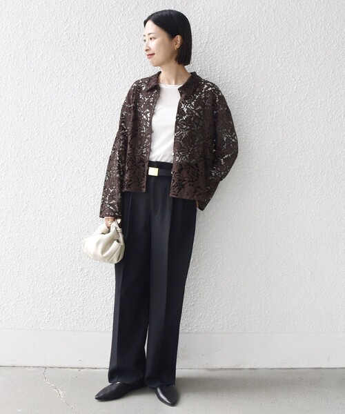 SHIPS(シップス)の「〈手洗い可能〉レース シャツ 羽織 2(シャツ/ブラウス・レディース・ブラウン・ONE SIZE)」の2枚目の写真