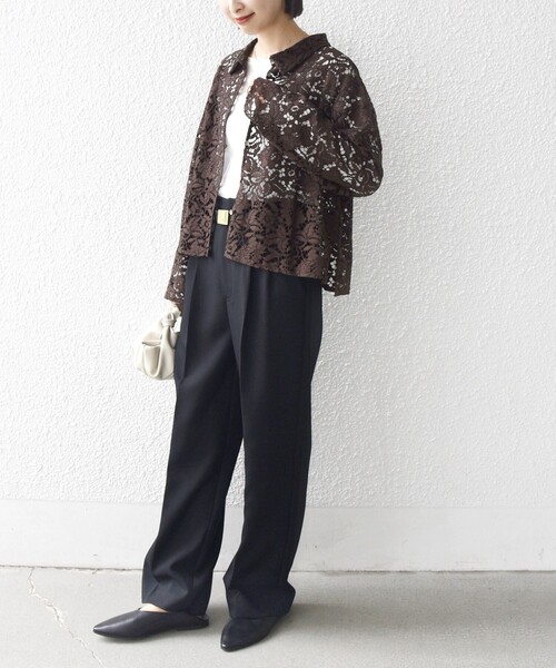 SHIPS(シップス)の「〈手洗い可能〉レース シャツ 羽織 2(シャツ/ブラウス・レディース・ブラウン・ONE SIZE)」の3枚目の写真