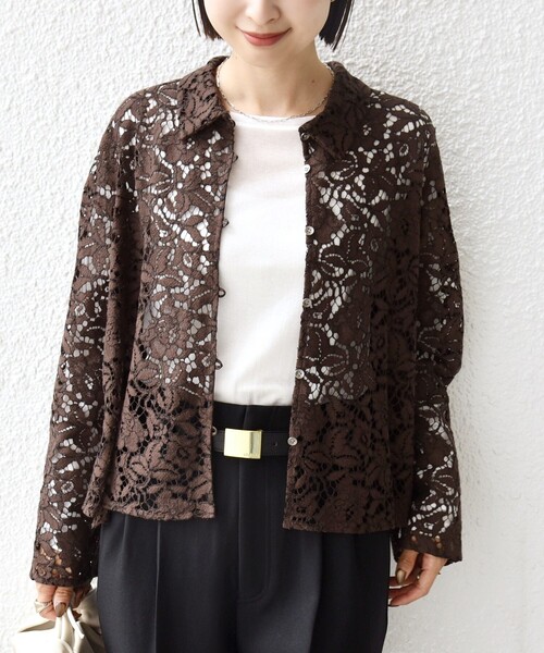 SHIPS(シップス)の「〈手洗い可能〉レース シャツ 羽織 2(シャツ/ブラウス・レディース・ブラウン・ONE SIZE)」の5枚目の写真