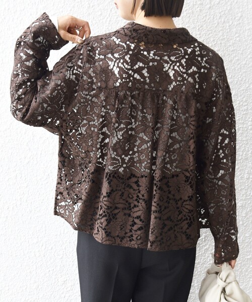 SHIPS(シップス)の「〈手洗い可能〉レース シャツ 羽織 2(シャツ/ブラウス・レディース・ブラウン・ONE SIZE)」の8枚目の写真