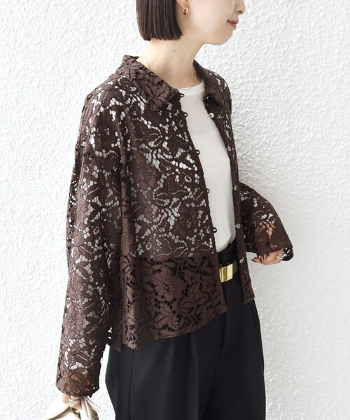 SHIPS(シップス)の「〈手洗い可能〉レース シャツ 羽織 2(シャツ/ブラウス・レディース・ブラウン・ONE SIZE)」の9枚目の写真