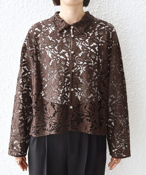 SHIPS(シップス)の「〈手洗い可能〉レース シャツ 羽織 2(シャツ/ブラウス・レディース・ブラウン・ONE SIZE)」の16枚目の写真