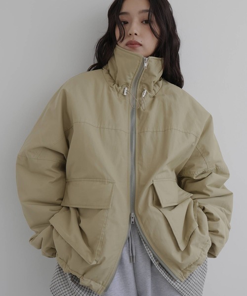 hellam（へラム）の「合繊中綿ジャケット（ダウンジャケット/コート・レディース・アイボリー/ブラック/ベージュ/ブラウン・FREE）」の4枚目の写真