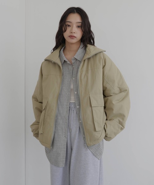 hellam（へラム）の「合繊中綿ジャケット（ダウンジャケット/コート・レディース・アイボリー/ブラック/ベージュ/ブラウン・FREE）」の7枚目の写真