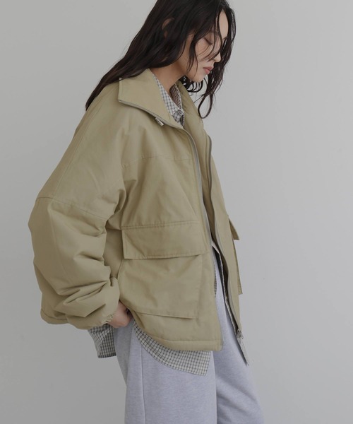 hellam（へラム）の「合繊中綿ジャケット（ダウンジャケット/コート・レディース・アイボリー/ブラック/ベージュ/ブラウン・FREE）」の8枚目の写真