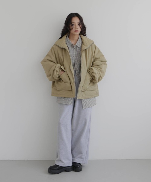 hellam（へラム）の「合繊中綿ジャケット（ダウンジャケット/コート・レディース・アイボリー/ブラック/ベージュ/ブラウン・FREE）」の10枚目の写真