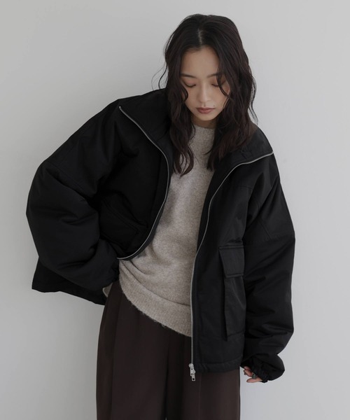 hellam（へラム）の「合繊中綿ジャケット（ダウンジャケット/コート・レディース・アイボリー/ブラック/ベージュ/ブラウン・FREE）」の14枚目の写真