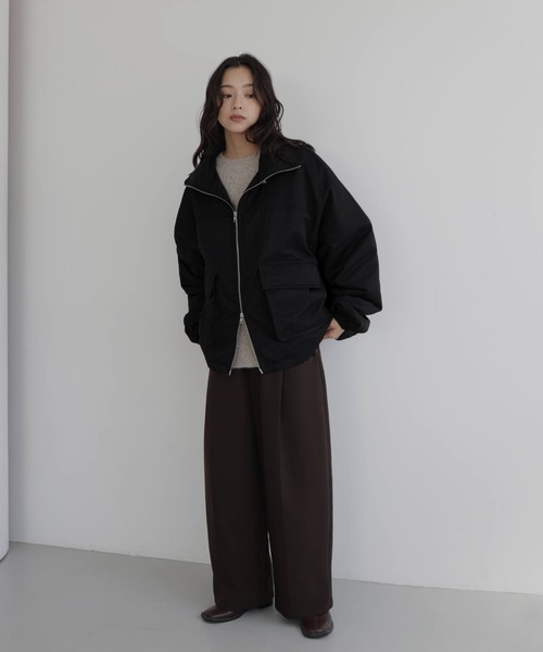 hellam（へラム）の「合繊中綿ジャケット（ダウンジャケット/コート・レディース・アイボリー/ブラック/ベージュ/ブラウン・FREE）」の18枚目の写真