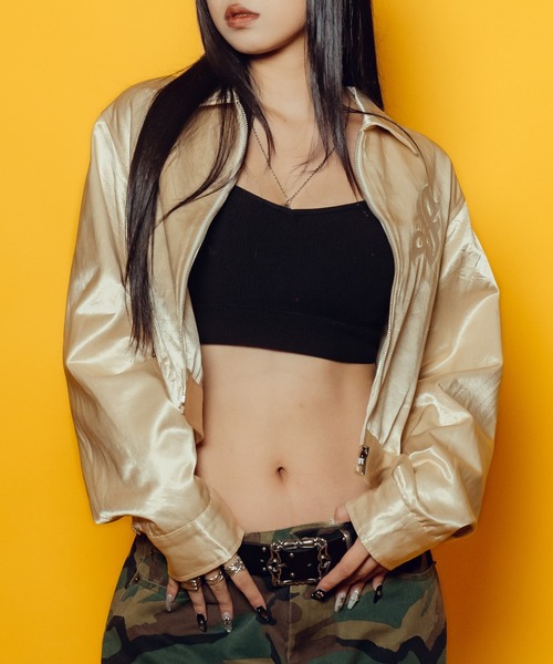 Subciety(サブサエティ)の「【WOMEN】Satin swing top(ブルゾン・レディース・ピンク/ネイビー/アイボリー・FREE)」の2枚目の写真