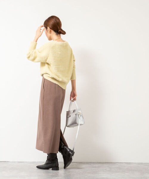 NOLLEY’S（ノーリーズ）の「《手洗い可能》ラメシャギープルオーバー（ニット/セーター・レディース・イエロー/ネイビー/ベージュ・38）」の6枚目の写真