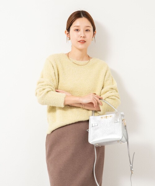NOLLEY’S（ノーリーズ）の「《手洗い可能》ラメシャギープルオーバー（ニット/セーター・レディース・イエロー/ネイビー/ベージュ・38）」の7枚目の写真