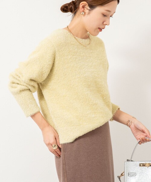 NOLLEY’S（ノーリーズ）の「《手洗い可能》ラメシャギープルオーバー（ニット/セーター・レディース・イエロー/ネイビー/ベージュ・38）」の9枚目の写真