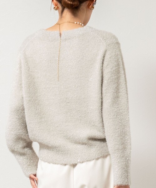 NOLLEY’S（ノーリーズ）の「《手洗い可能》ラメシャギープルオーバー（ニット/セーター・レディース・イエロー/ネイビー/ベージュ・38）」の17枚目の写真