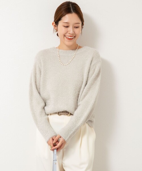 NOLLEY’S（ノーリーズ）の「《手洗い可能》ラメシャギープルオーバー（ニット/セーター・レディース・イエロー/ネイビー/ベージュ・38）」の19枚目の写真