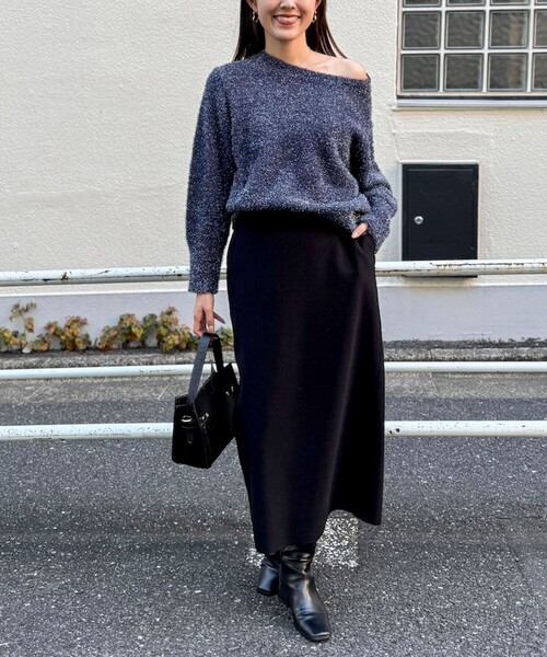 NOLLEY’S（ノーリーズ）の「《手洗い可能》ラメシャギープルオーバー（ニット/セーター・レディース・イエロー/ネイビー/ベージュ・38）」の22枚目の写真