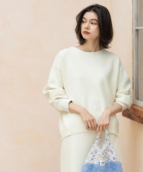 OPAQUE.CLIP（オペークドットクリップ）の「サイド編地切替ニットトップス/セットアップ対応【洗濯機OK】（ニット/セーター・レディース・オフホワイト/チャコールグレー/ベージュ/ピンク系・38/40/42）」の6枚目の写真