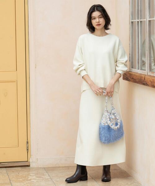 OPAQUE.CLIP（オペークドットクリップ）の「サイド編地切替ニットトップス/セットアップ対応【洗濯機OK】（ニット/セーター・レディース・オフホワイト/チャコールグレー/ベージュ/ピンク系・38/40/42）」の9枚目の写真