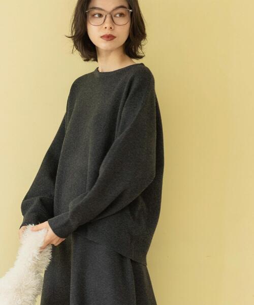 OPAQUE.CLIP（オペークドットクリップ）の「サイド編地切替ニットトップス/セットアップ対応【洗濯機OK】（ニット/セーター・レディース・オフホワイト/チャコールグレー/ベージュ/ピンク系・38/40/42）」の15枚目の写真