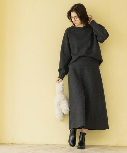 OPAQUE.CLIP（オペークドットクリップ）の「サイド編地切替ニットトップス/セットアップ対応【洗濯機OK】（ニット/セーター・レディース・オフホワイト/チャコールグレー/ベージュ/ピンク系・38/40/42）」の17枚目の写真