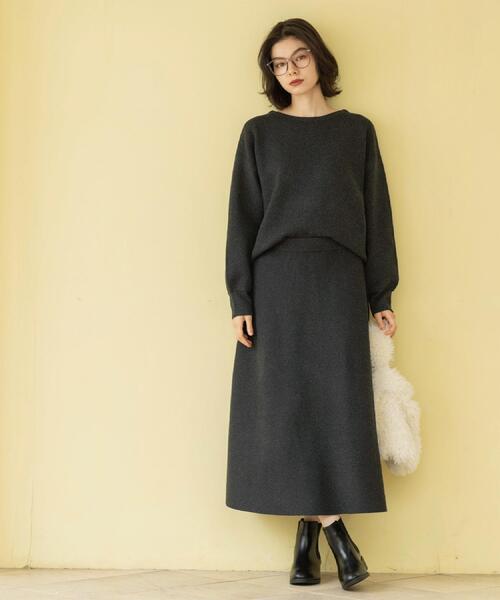 OPAQUE.CLIP（オペークドットクリップ）の「サイド編地切替ニットトップス/セットアップ対応【洗濯機OK】（ニット/セーター・レディース・オフホワイト/チャコールグレー/ベージュ/ピンク系・38/40/42）」の18枚目の写真