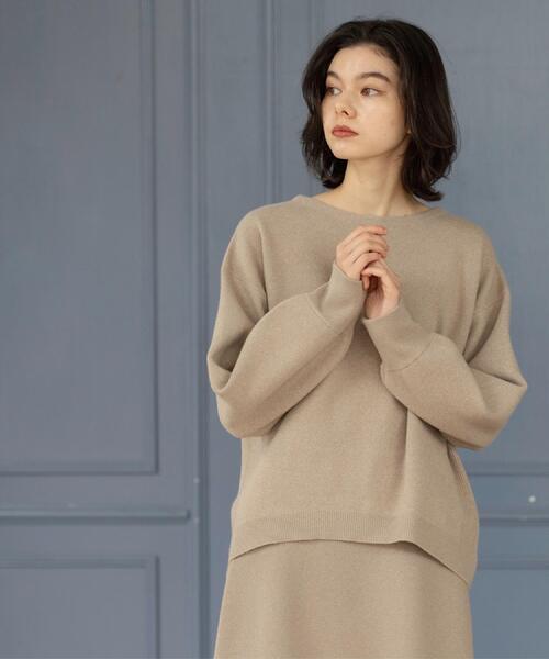 OPAQUE.CLIP（オペークドットクリップ）の「サイド編地切替ニットトップス/セットアップ対応【洗濯機OK】（ニット/セーター・レディース・オフホワイト/チャコールグレー/ベージュ/ピンク系・38/40/42）」の19枚目の写真