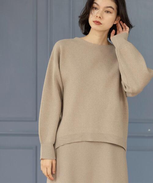 OPAQUE.CLIP（オペークドットクリップ）の「サイド編地切替ニットトップス/セットアップ対応【洗濯機OK】（ニット/セーター・レディース・オフホワイト/チャコールグレー/ベージュ/ピンク系・38/40/42）」の22枚目の写真