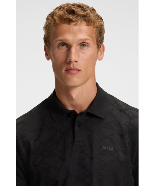 BOSS（ボス）の「コットン ポロシャツ サークルジャカード（ポロシャツ・メンズ・グリーン/ブラック・S/XXL/XS/XL/M/L/XXXL）」の3枚目の写真