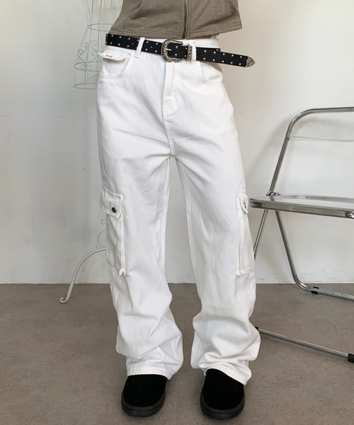 lilful（リルフル）の「シンプルワイドカーゴパンツ（カーゴパンツ・レディース・ホワイト・M/L）」の18枚目の写真