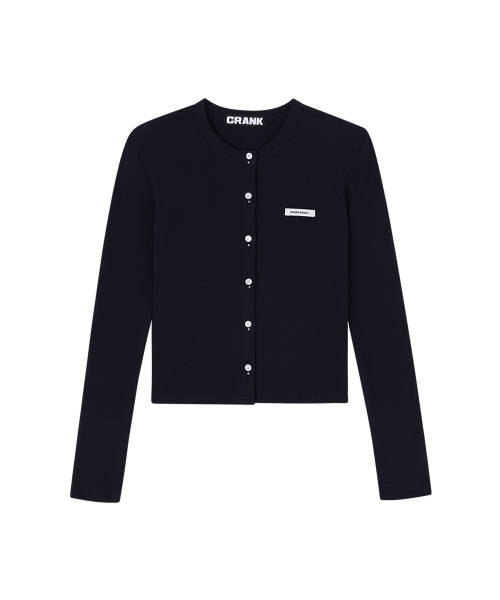 CRANK（クランク）の「ニットスタッドボタンカーディガン_ネイビー（カーディガン/ボレロ・レディース・その他・FREE）」の2枚目の写真