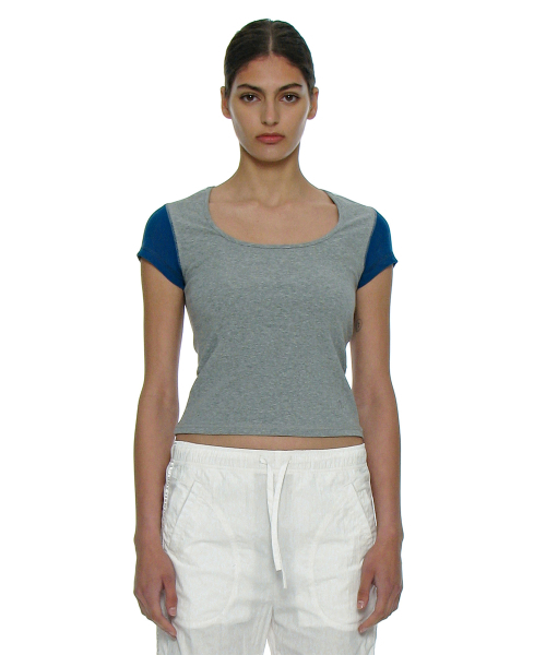 PARTIMENTO WOMEN(パルティメントウィメン)の「カットアウトスcoopネックショートスリーブTシャツ_メランジ(Tシャツ/カットソー・レディース・グレー・SMALL/MEDIUM)」の1枚目の写真
