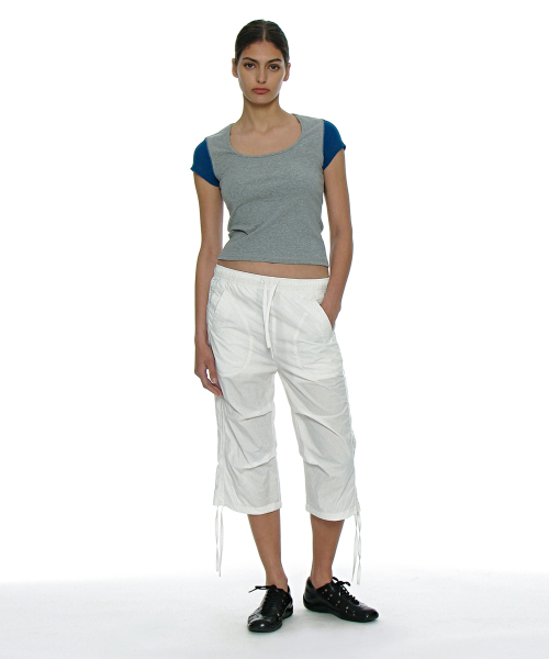 PARTIMENTO WOMEN(パルティメントウィメン)の「カットアウトスcoopネックショートスリーブTシャツ_メランジ(Tシャツ/カットソー・レディース・グレー・SMALL/MEDIUM)」の7枚目の写真