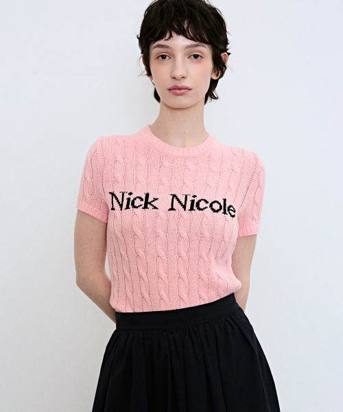 NICK&NICOLE（ニックアンドニコール）の「NICK NICOLE CABLE HALF KNIT_PINK（ニット/セーター・レディース・その他・MEDIUM/LARGE）」の2枚目の写真