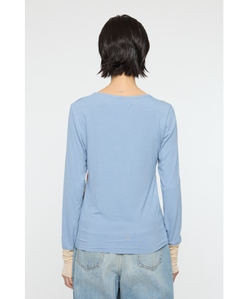 PROJECT U（プロジェクトユー）の「PU ABSTRACT CREW トップス（Tシャツ/カットソー・レディース・ライトブルー・FREE）」の8枚目の写真