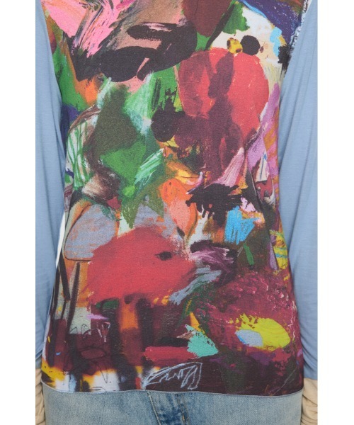 PROJECT U（プロジェクトユー）の「PU ABSTRACT CREW トップス（Tシャツ/カットソー・レディース・ライトブルー・FREE）」の11枚目の写真