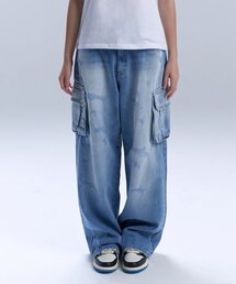 ROCKCAKE（ロックケーキ）の「Damage Cargo Jeans - Blue（デニムパンツ）」