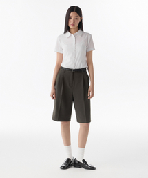 MUSINSA STANDARD WOMAN（ムシンサスタンダードウーマン）の「ウィメンズワイドバミューダハーフスラックス[バンダイクブラウン]（スラックス）」
