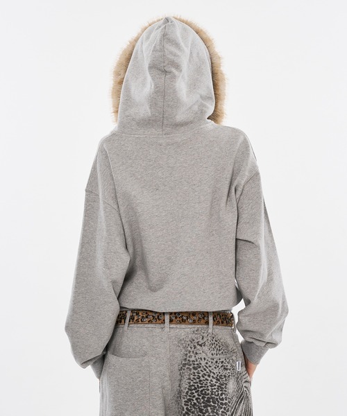 WISH FOR EVER(ウィッシュフォーエバー)の「ZEBRA & LEOPARD PRINT FAKE FUR ZIP HOODIE / ゼブラ&レオパードプリントフェイクファージップフーディ(パーカー・メンズ・グレー/ブラック・LARGE/MEDIUM/SMALL)」の16枚目の写真