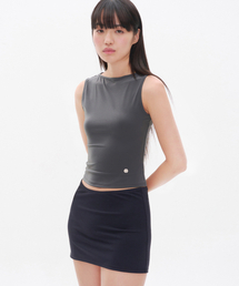BASIC BOAT NECK SLEVELESS CHARCOAL