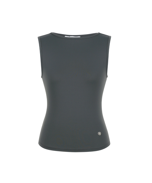 YOUHEE(ユヒ)の「BASIC BOAT NECK SLEVELESS CHARCOAL(Tシャツ/カットソー・レディース・その他・SMALL/MEDIUM)」の2枚目の写真