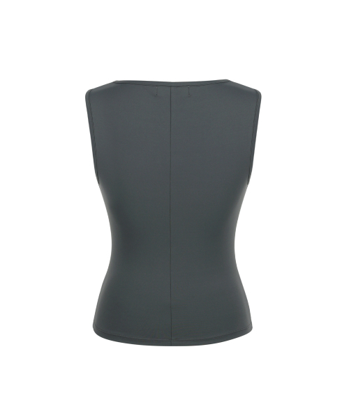YOUHEE(ユヒ)の「BASIC BOAT NECK SLEVELESS CHARCOAL(Tシャツ/カットソー・レディース・その他・SMALL/MEDIUM)」の3枚目の写真