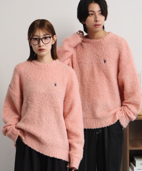 U.S. POLO ASSN.(ユーエスポロアッスン)の「【U.S. POLO ASSN./ユーエスポロアッスン】別注 ロゴ刺繍 ふわふわシャギー ニット(ニット/セーター・メンズ・ネイビー/レッド/ブラック/オフホワイト/グレー/ブルー/ピンク・M/L/LL/S)」の6枚目の写真