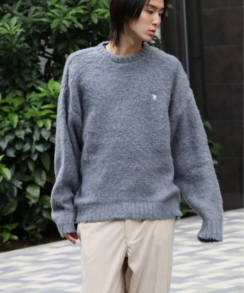 U.S. POLO ASSN.(ユーエスポロアッスン)の「【U.S. POLO ASSN./ユーエスポロアッスン】別注 ロゴ刺繍 ふわふわシャギー ニット(ニット/セーター・メンズ・ネイビー/レッド/ブラック/オフホワイト/グレー/ブルー/ピンク・M/L/LL/S)」の21枚目の写真